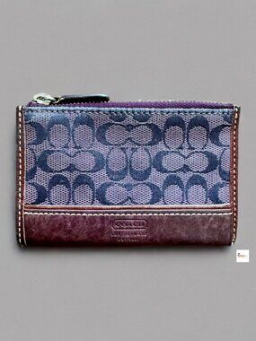 Coach Purple Signature Small Card Coin Case